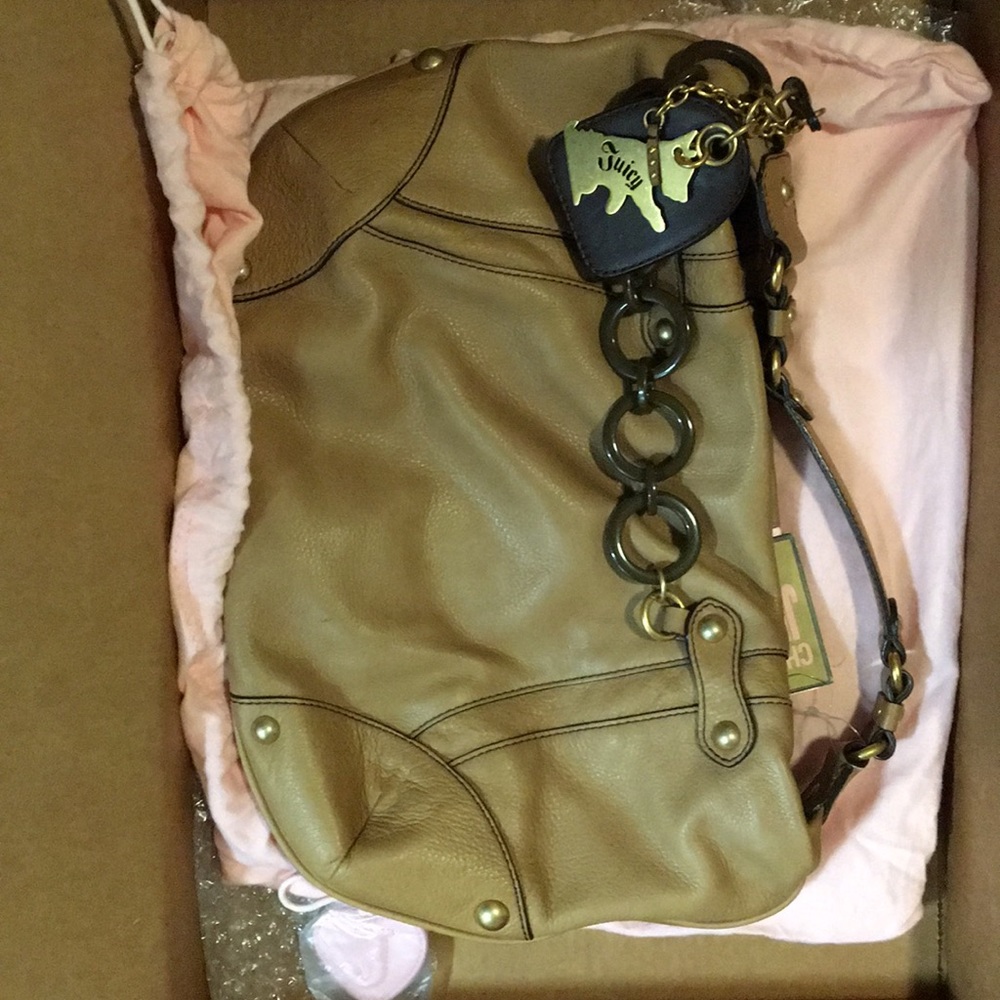 JUICY COUTURE leather handbag, brown, NWT